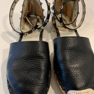 Valentino Garavani Rockstud Double Espadrille Flat